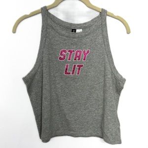 “Stay lit” crop top